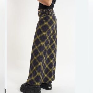 The Ragged Priest Yellow and Green Plaid Skirt
